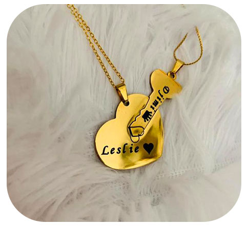 Chainette double Coeur avec clé